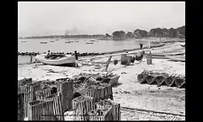 1907 Lobster traps Beach PHOTO Massachusetts Fishing Boat Fisherman