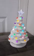 New ListingWhite Ceramic Christmas Tree with Lights 8 in NAPCO See description & Photos