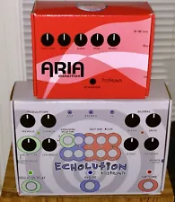 PIGTRONIX-2 Guitar Pedal Bundle-Phi Echolution + Aria Disnortion-NEW IN BOX-SALE