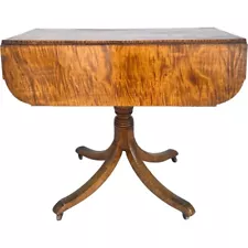 Fine Antique American New England Federal Curly Maple Drop-Leaf Table c. 1790