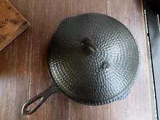 Vintage Hammered Cast Iron Skillet With Matching Cover Restored *Please Read*