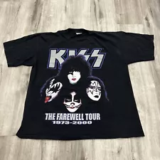 Vintage Kiss Shirt Men's XXL Black The Farewell Tour Legends Never Die 2000