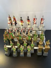 Vintage McNees Hand Painted 32 Piece Ceramic Chess Set