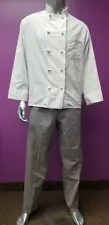 US Chef Coat Uniform Polycotton Long Sleeve Cook Jacket Restaurant Workwear