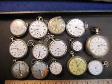 lot of 14 American pocket watches for parts or