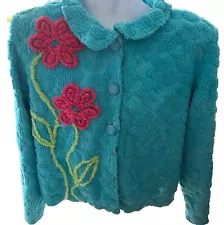 Scrap Works Country Clothing Floral Chenille Jacket Blazer Usa Top Size XL VTG