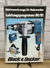 Vintage -BLACK & DECKER Power Tools Sales Brochure 36 Page 1980 1981 In German