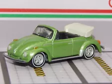 '75 1975 VW Super Beetle Cabriolet Green & White Top 1/64 Diorama Replica VHTF