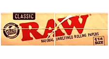 Raw 1 1/4 Rolling Papers Classic Unrefined 50 LVS/PK 1 Pack *USA SHIPPED*