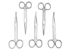 Mayo-Beveled Blade Surgical Scissors, 5-3/4", Curved - Lot of 5