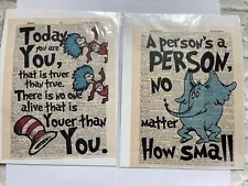 Dr Seuss Prints On Vintage Dictionary Paper