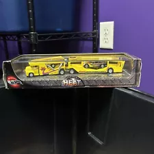 Hot Wheels Haulin' Heat Vehicle Set Classic Auto Transport Yellow Car Carrier