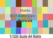 Dolls House Wallpaper MULTI-SALE 3 SHEETS STICK-ON SELF ADHESIVE MATTE PORTRAIT