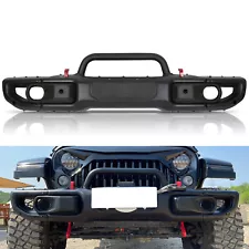 10th Anniversary Style Front Black Bumper for 2007-2018 Jeep JK Wrangler Rubicon