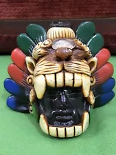 Aztec Death Whistle Jaguar -Aztec Whistle Decor Handmade Mexico