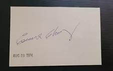 RARE AUTOGRAPH MEXICAN AMERICAN LABOR LEADER AFL-CIO CESAR CHAVEZ 3X5 VINTAGE