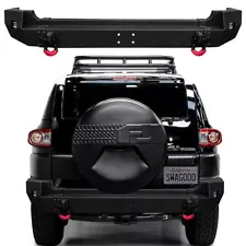 Vijay For 2007-2014 Toyota FJ Cruiser Steel Rear Bumper With LED Lights&D-Ring