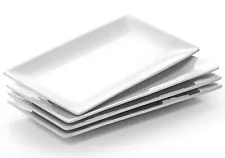 4Pcs 12" Rectangle Plate Serving for Party Wedding Steak Taco Sushi White