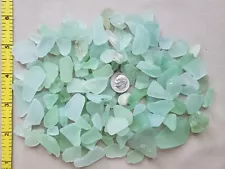 BEACH SEA GLASS SURF TUMBLED SEA FOAM GREEN HALF POUND MOSAIC CRAFT DAMAGE S05