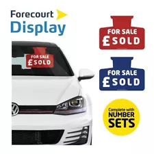 X 5 Car for sale sign Auto price Board Sun visor Unit complete with numbers sets