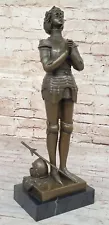 Extra Large Joan of Arc Bronze Statue: Handcrafted Fine Art for Home Office Sale