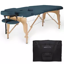 Blue Portable Massage Table with Carrying Case