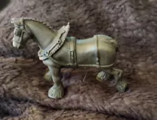 Miniature Vintage Pewter Clydesdale Horse Figurine 2"