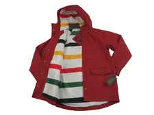 New Pendleton Hudson Bay Glacier Hooded Rain Coat Jacket Girls Large 14/16 Youth