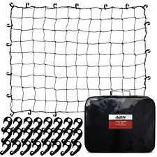 ABN Truck Bed Cargo Net - 6 x 8 Foot Bungee Web with 28 Nylon Hooks for Trailer