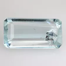 2.70 Ct Glamorous Emerald (12 x 6 mm) Brazilian Sky Blue Aquamarine Gems "SALE"