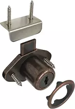 Office Desk Lock for Drawer & Door - 7/8" (.875") Bore - Antique Bronze - Keyed