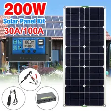 200 Watts Solar Panel Kit 100A 12V Battery Charger with Controller Caravan Boat