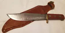 Early Pre-W49 13" Western Bowie Fixed Blade Combat/ Military Knife w/case