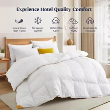 Puredown HOTEL Quality White Goose Down Comforter , King or Queen Bed Blanket