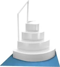 Bluewave Wedding Cake Above Ground Pool Steps With Liner Step Pad For Kids White