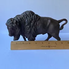 Hard to Find Nice Original Antique Cast Iron BUFFALO Simi Mechanical Trick Bank