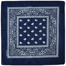 Bandana 100 Cotton Paisley Print Double-Sided Scarf Head Neck Face Mask 22"X22"