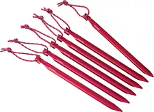 MSR Groundhog Tent Stake Kit, 6-Pack, 7.5-Inch , Red