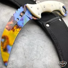 8.5" Tactical Case Hardened CSGO Talon Fixed Blade Counter Strike Karambit Knife