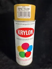Topaz Yellow Borden Bar Code Krylon Vintage Spray Paint can 1980 Very Good