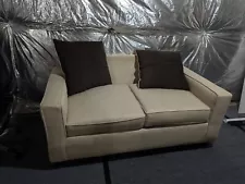 White/tan Loveseat (Sold individually or as a 2 piece set) Pillows included