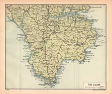 1923 Vintage Map of THE LIZARD. Cornwall antique old map plan.