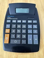 New ListingBig Display 8 Digit Electronic Calculator Works Missing Back Cover See Pics READ