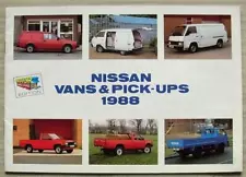 NISSAN VANS & PICK UPS Sales Brochure For 1988 VANETTE E24 Urvan PICK UP Cabstar