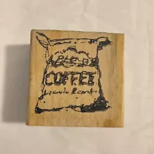 Coffee Beans Sack Coffee Bag Wood Mounted Rubber Stamp Coffee Roast