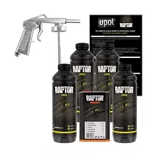 U-Pol Raptor Black Urethane Spray-On Truck Bed Liner Kit /Free Spray Gun 4 Liter