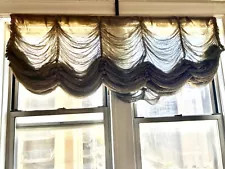 Vintage Plaza Hotel New York Balloon Sheer Pull Up Drapes