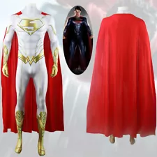 Superman White suit version Bodysuit Man of Steel Costume Cosplay suit