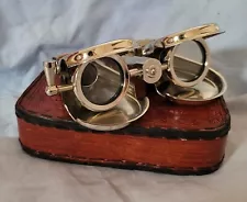 Silver Folding Antique Binoculars Vintage II Ship Royal Navy World War Old Retro