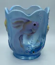 Fenton Blue Opalescent Atlantis Vase